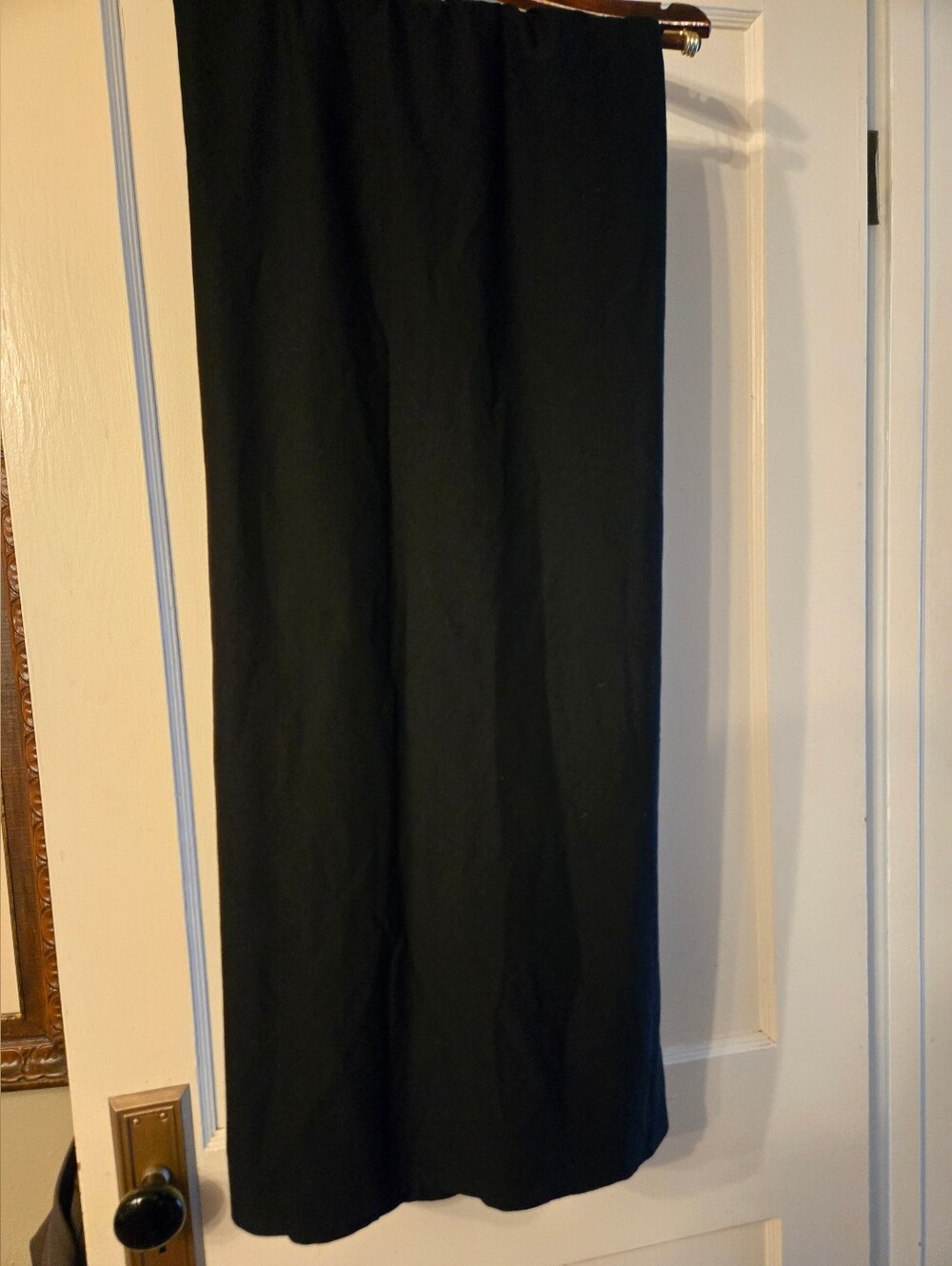 Eileen Fisher Maxi Black Crepe Skirt XL